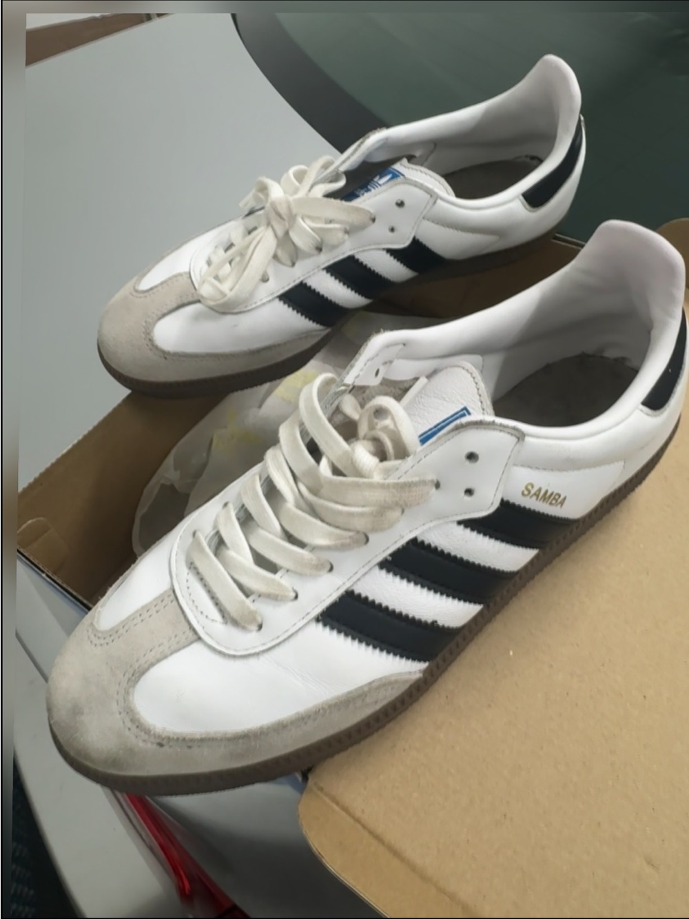 adidas Samba White with Black Stripes Men's Sneakers
